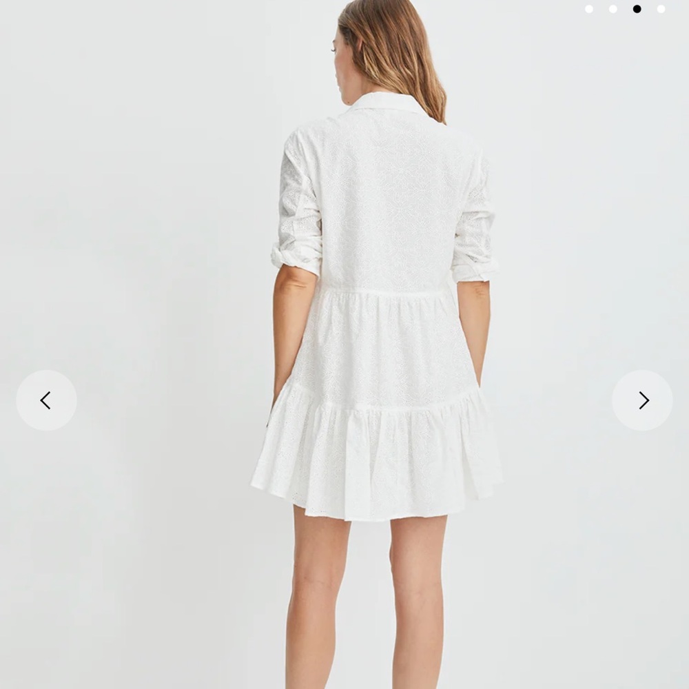 Veronica Beard Atari White Cotton Button Down Dre… - image 3